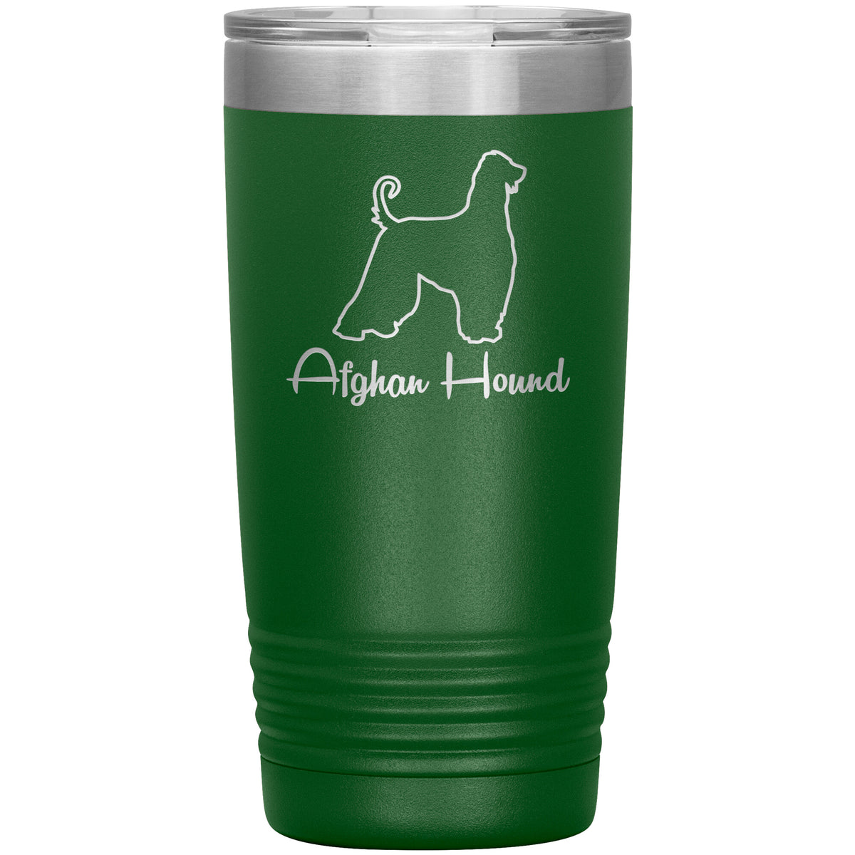 Afghan Hound Dog Outlined Silhouette 20oz Insulated Tumbler