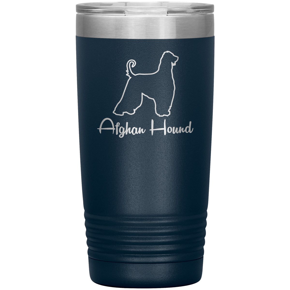 Afghan Hound Dog Outlined Silhouette 20oz Insulated Tumbler