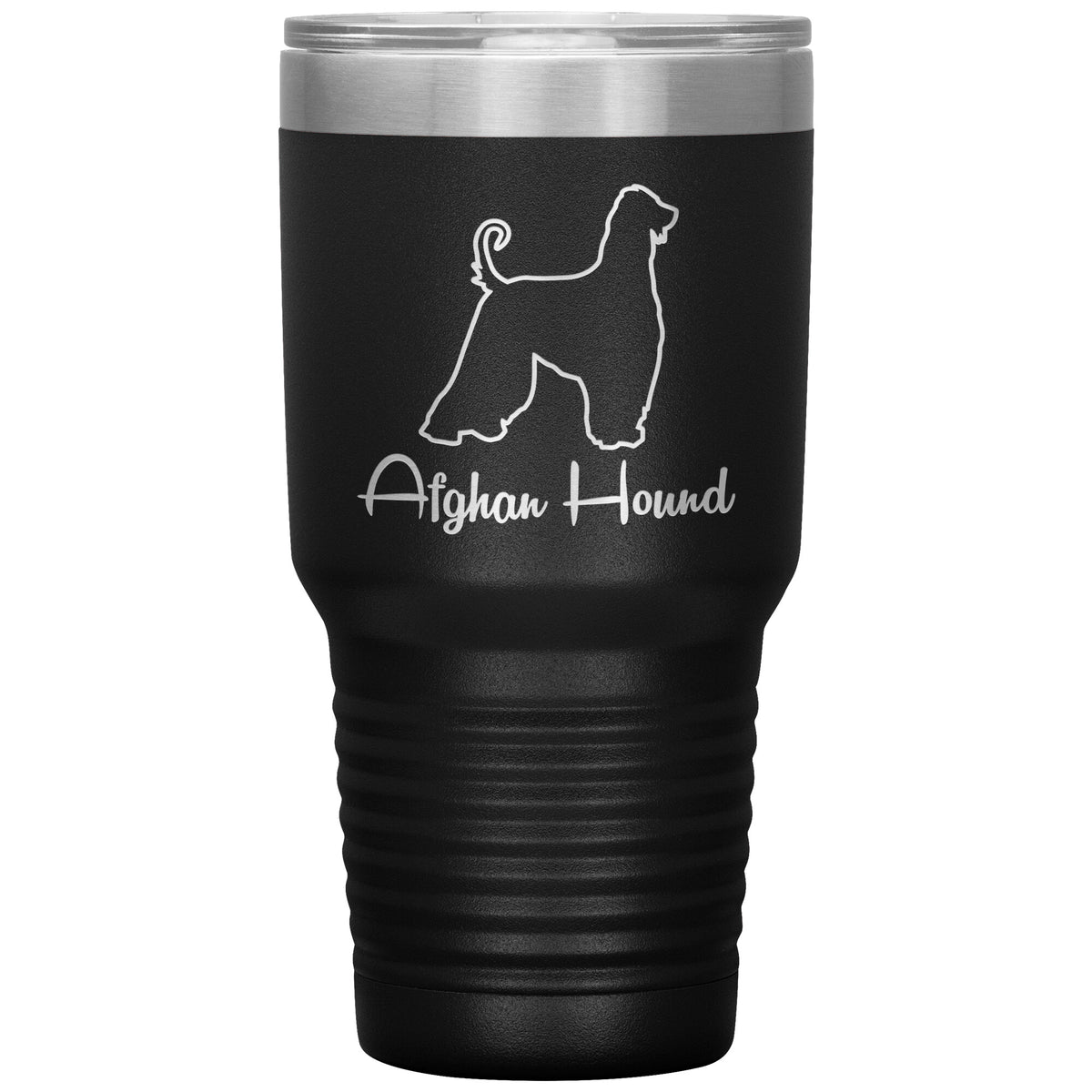 Afghan Hound Dog Outlined Silhouette 30oz Insulated Tumbler