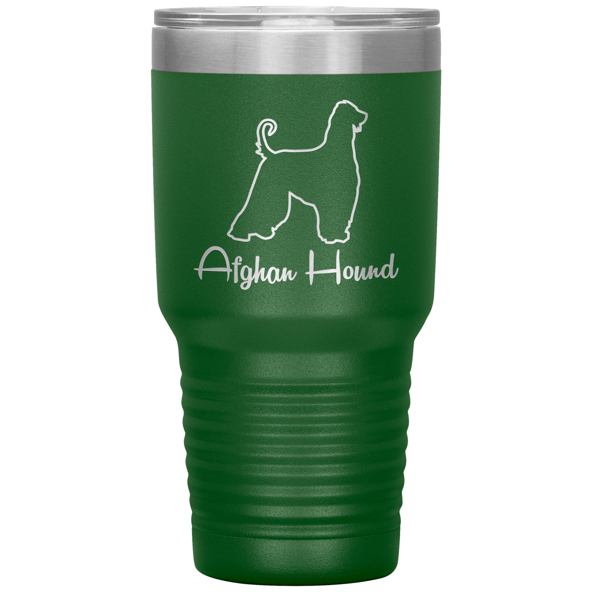 Afghan Hound Dog Outlined Silhouette 30oz Insulated Tumbler
