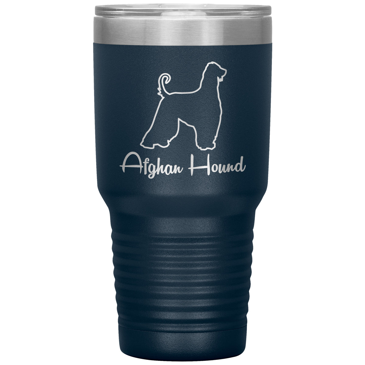 Afghan Hound Dog Outlined Silhouette 30oz Insulated Tumbler