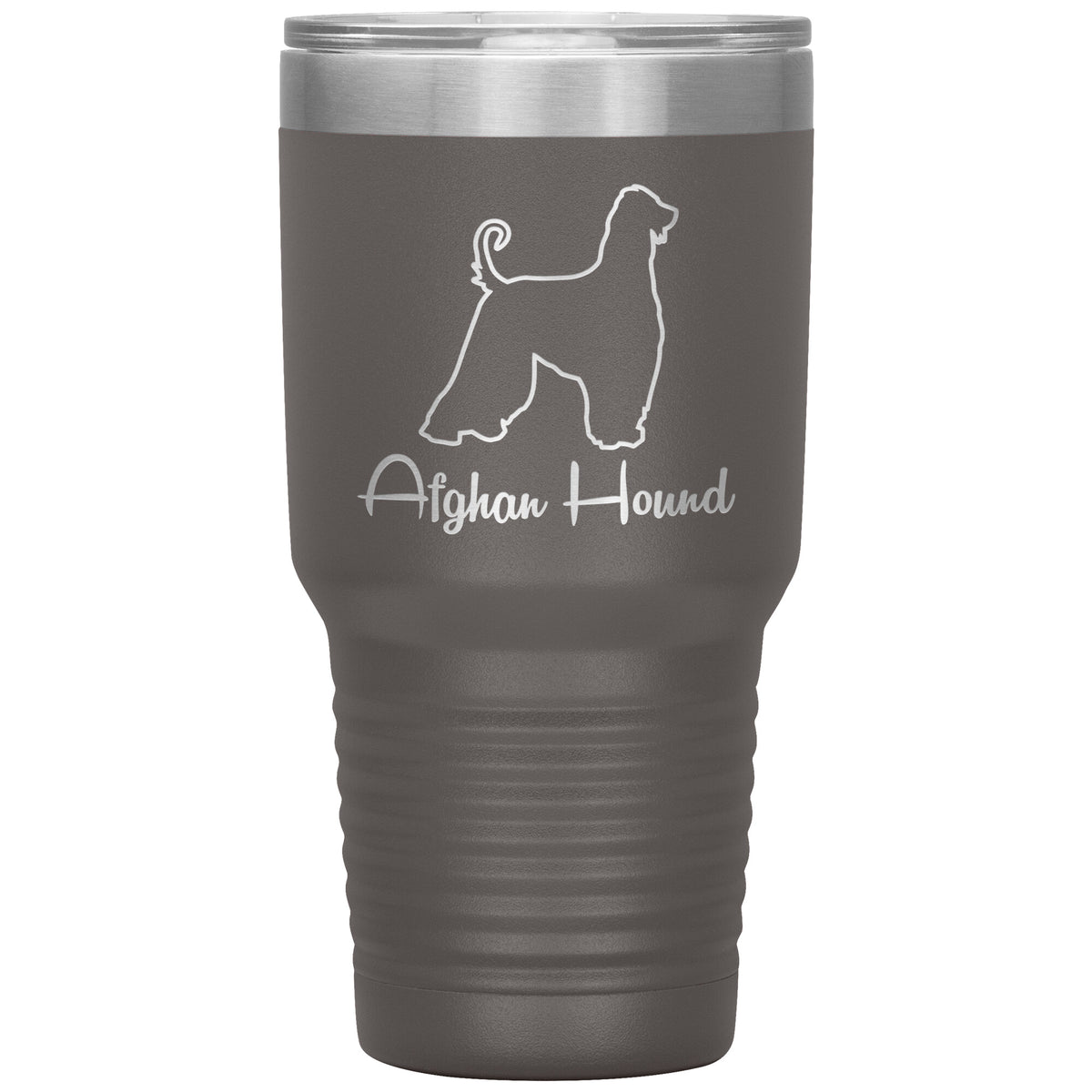 Afghan Hound Dog Outlined Silhouette 30oz Insulated Tumbler