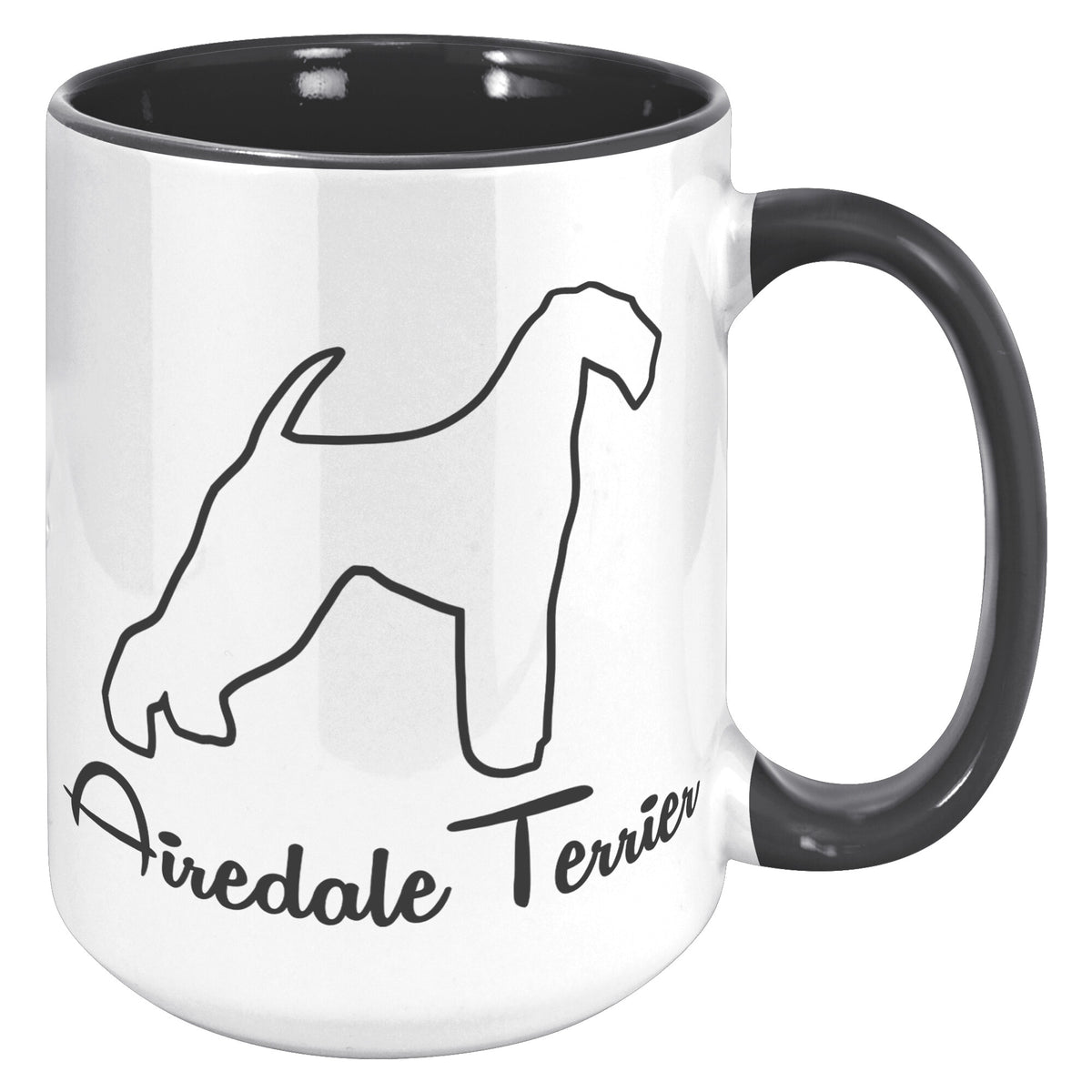 Airedale Terrier Dog Outlined Silhouette 15oz Accent Mug