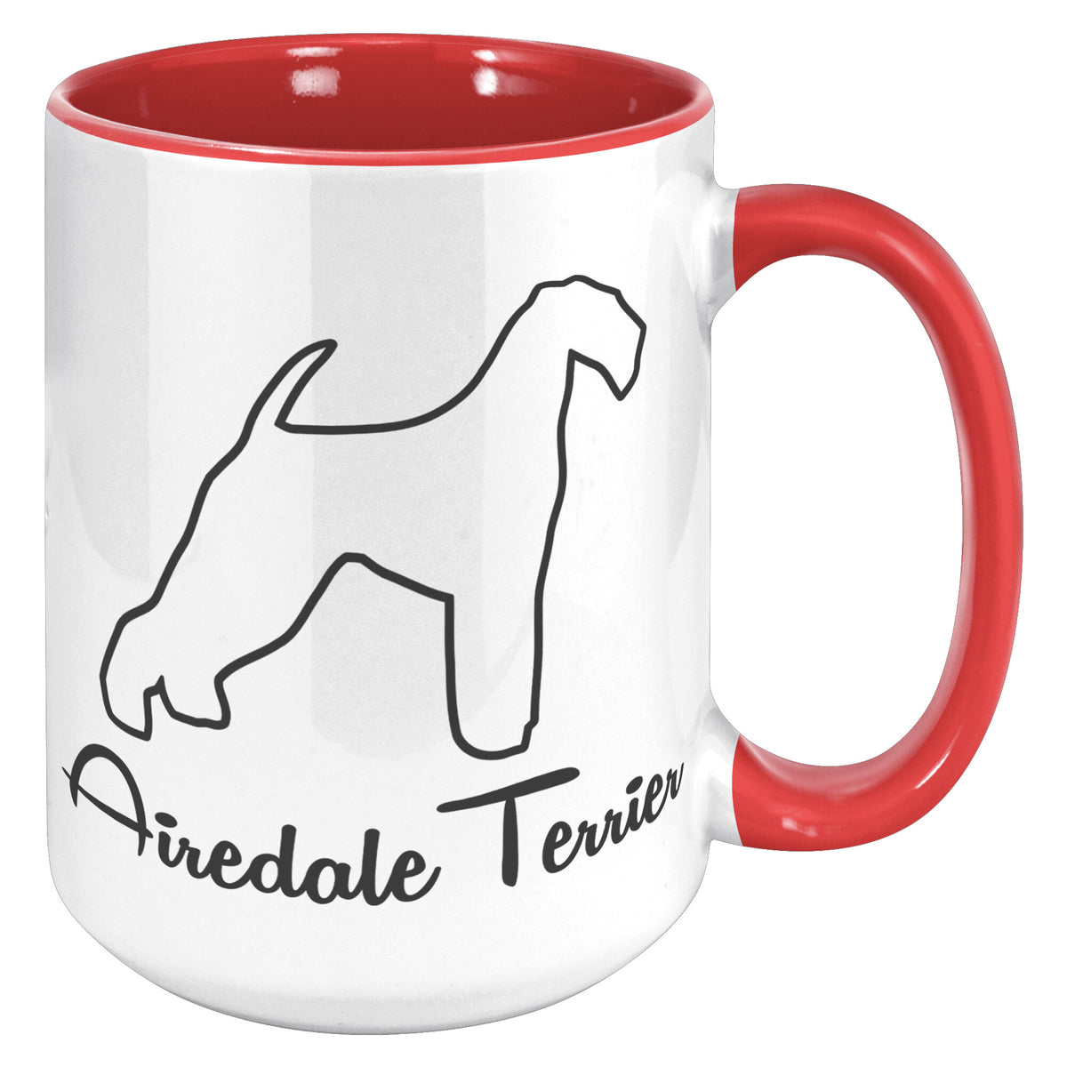 Airedale Terrier Dog Outlined Silhouette 15oz Accent Mug