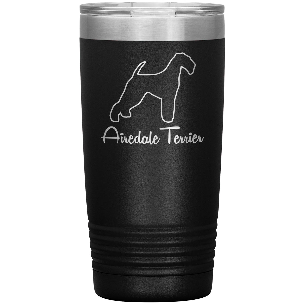 Airedale Terrier Dog Outlined Silhouette 20oz Insulated Tumbler