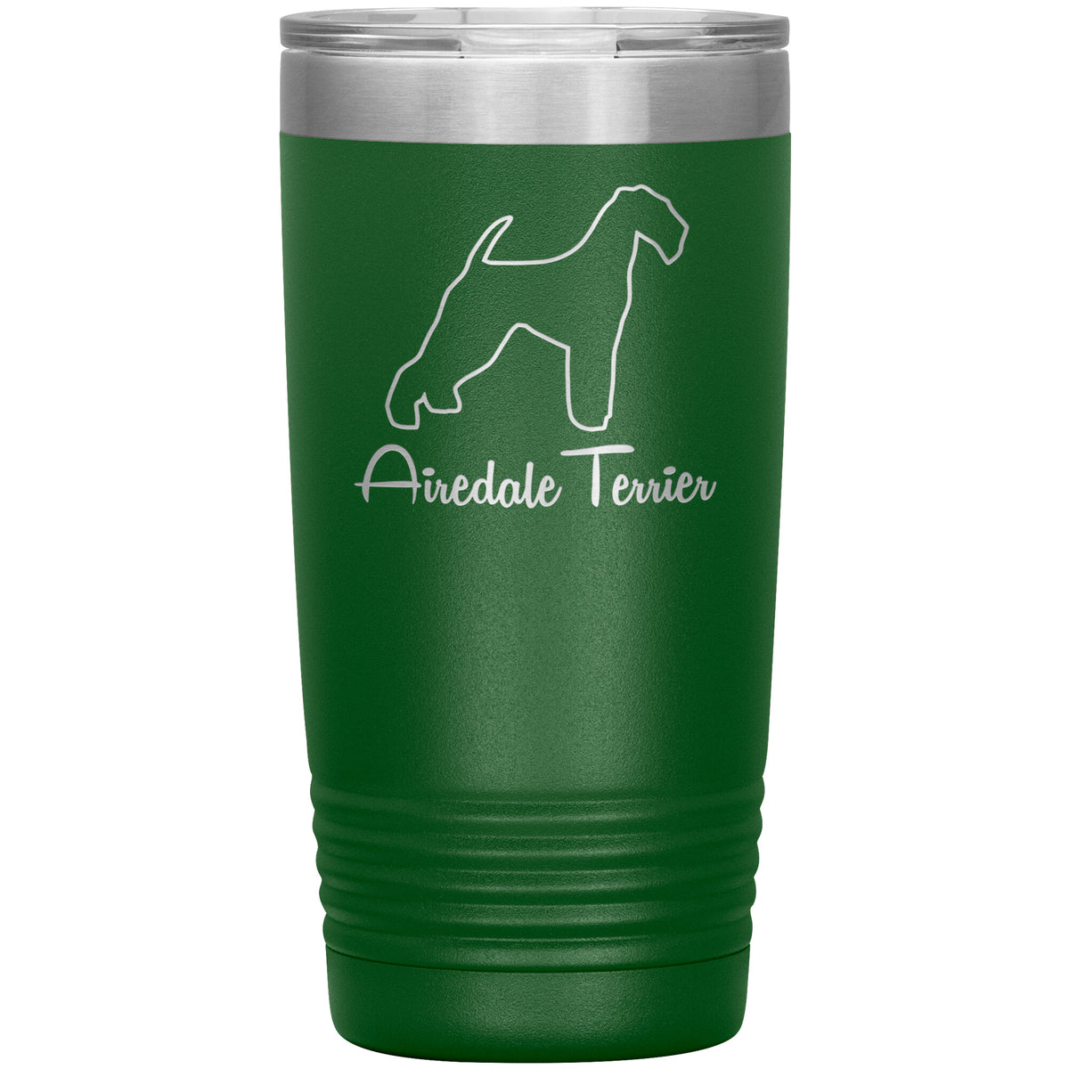 Airedale Terrier Dog Outlined Silhouette 20oz Insulated Tumbler