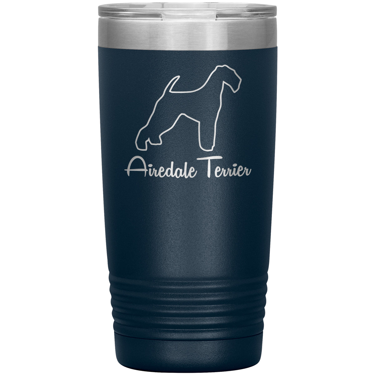 Airedale Terrier Dog Outlined Silhouette 20oz Insulated Tumbler