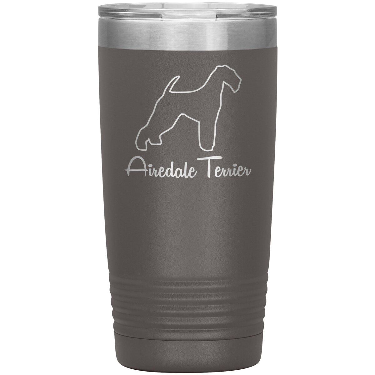 Airedale Terrier Dog Outlined Silhouette 20oz Insulated Tumbler