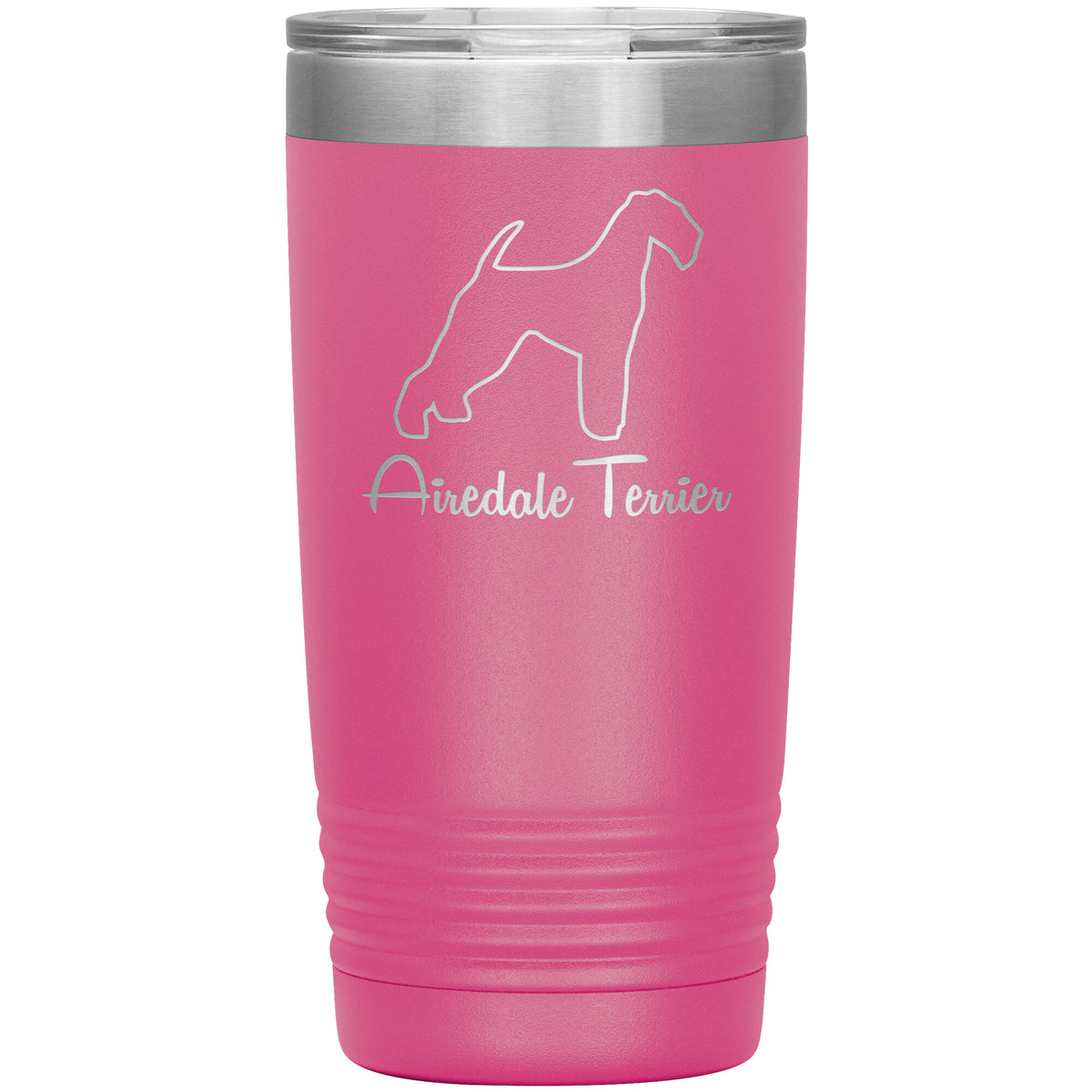 Airedale Terrier Dog Outlined Silhouette 20oz Insulated Tumbler