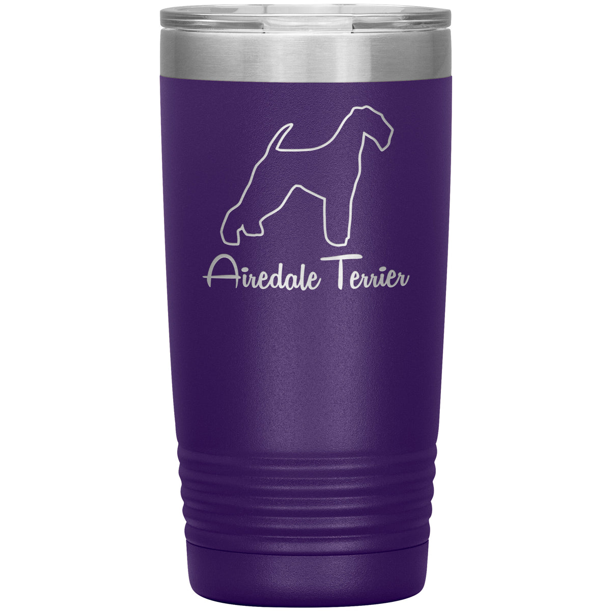 Airedale Terrier Dog Outlined Silhouette 20oz Insulated Tumbler