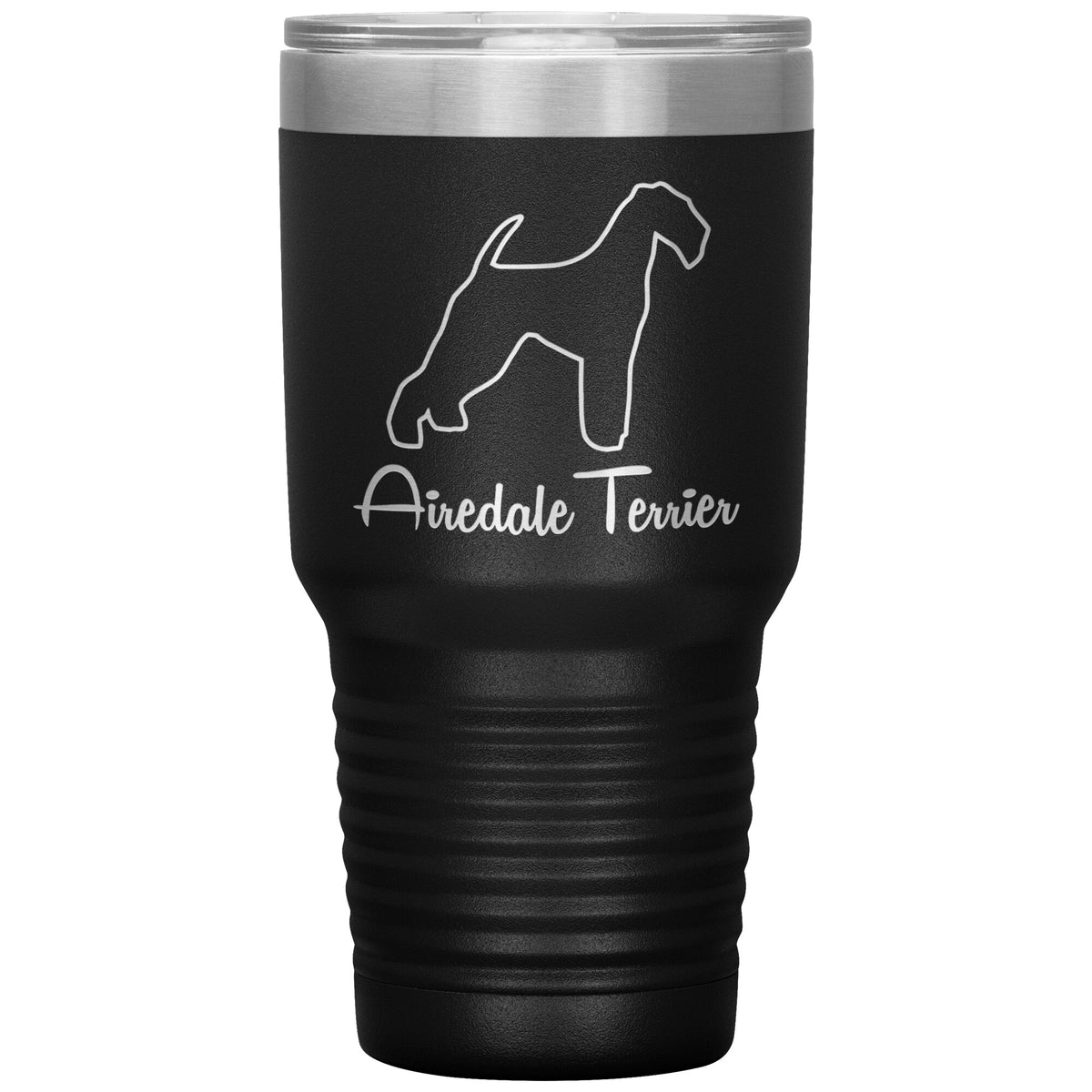Airedale Terrier Dog Outlined Silhouette 30oz Insulated Tumbler