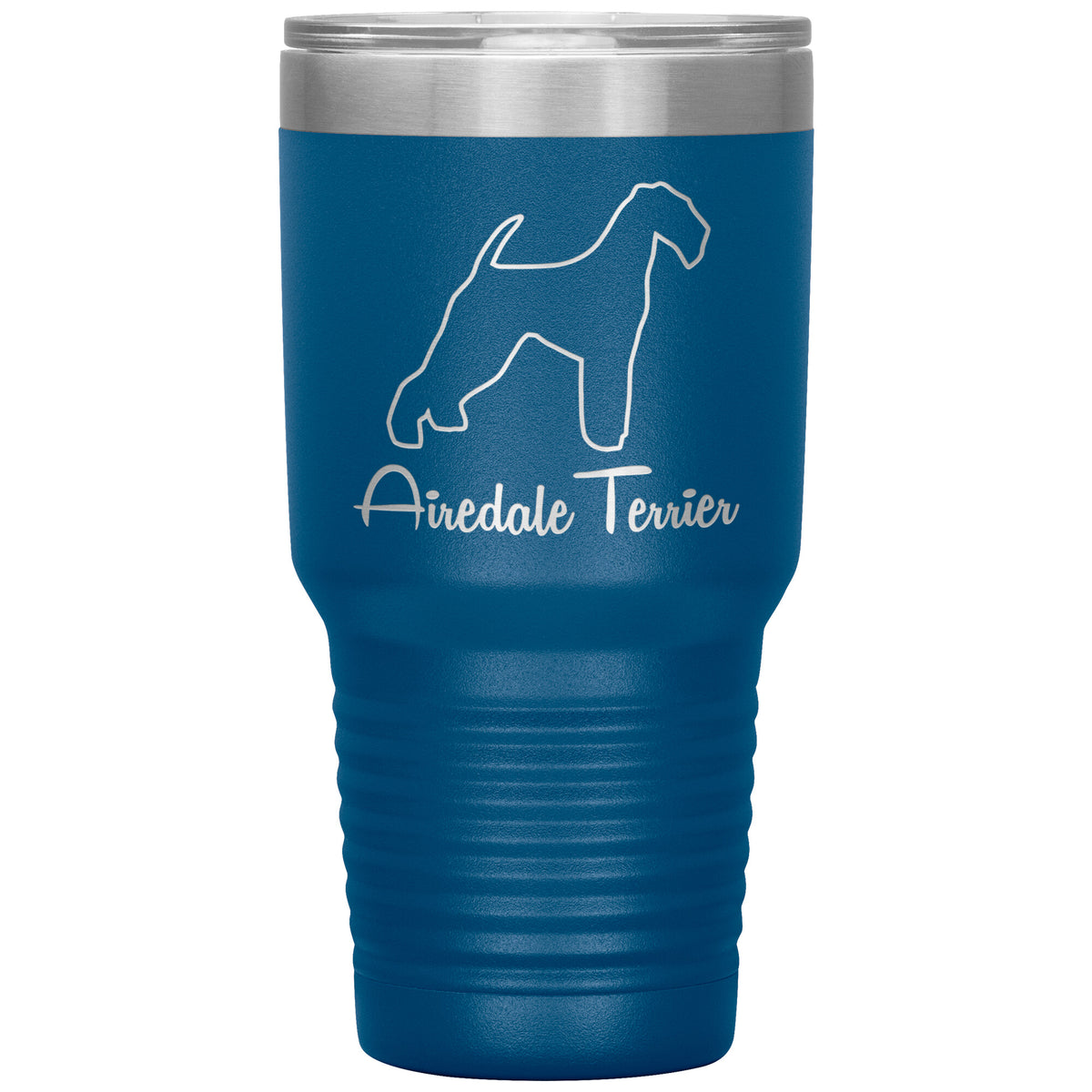 Airedale Terrier Dog Outlined Silhouette 30oz Insulated Tumbler