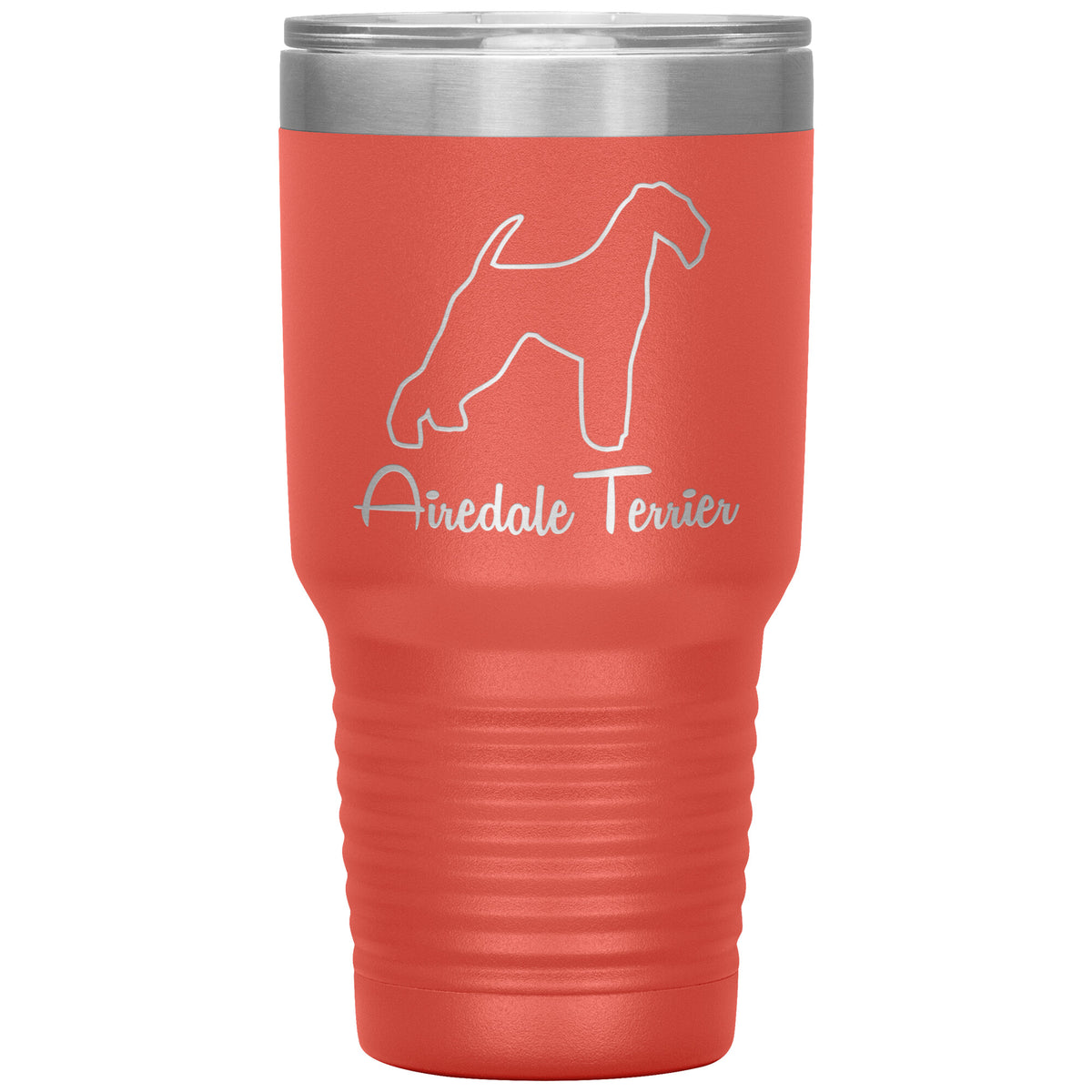 Airedale Terrier Dog Outlined Silhouette 30oz Insulated Tumbler