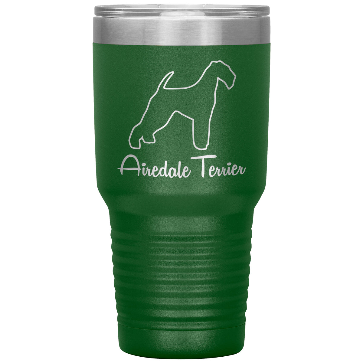 Airedale Terrier Dog Outlined Silhouette 30oz Insulated Tumbler