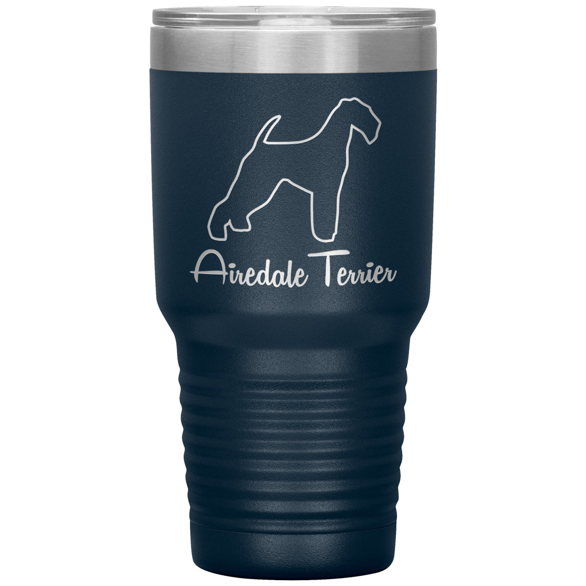 Airedale Terrier Dog Outlined Silhouette 30oz Insulated Tumbler