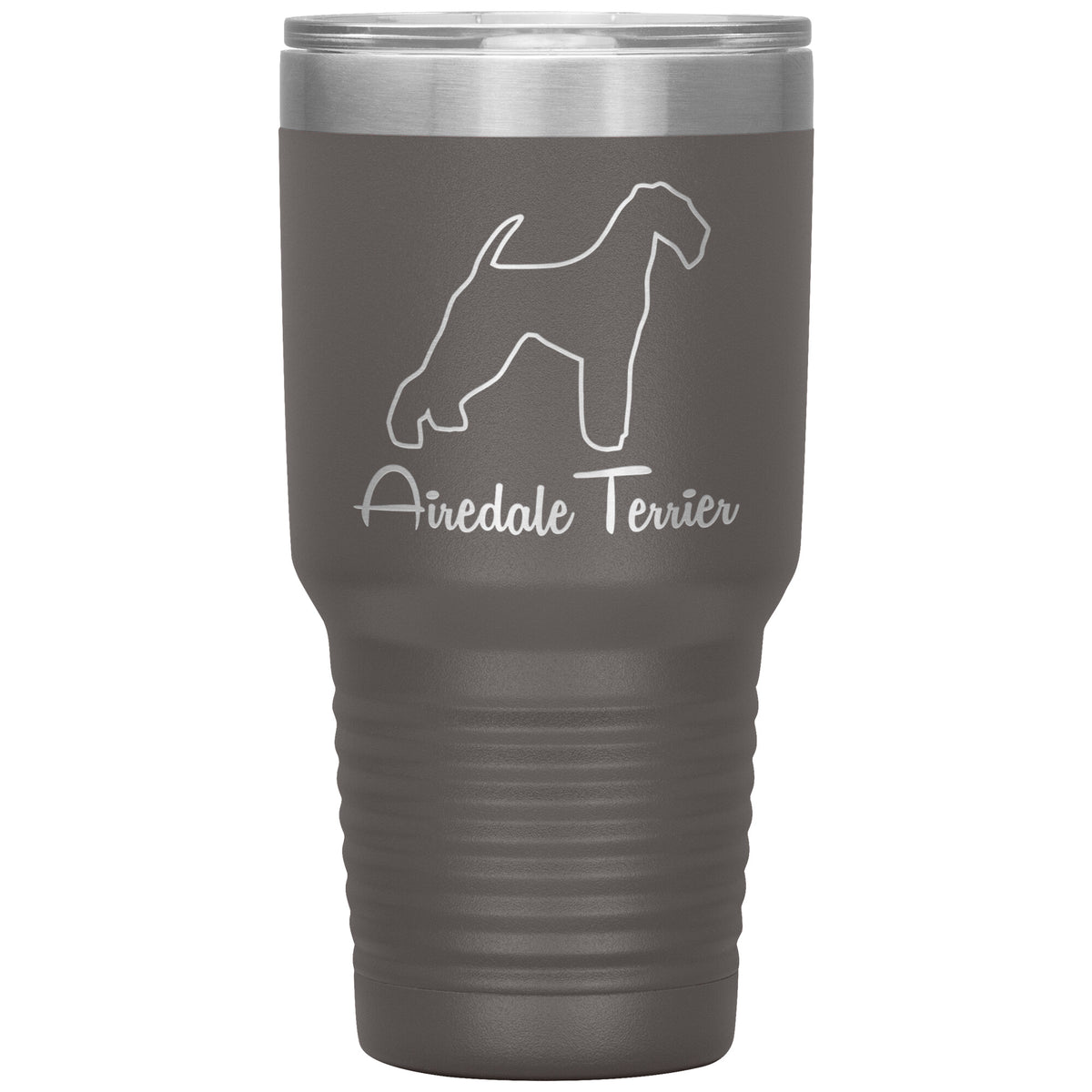 Airedale Terrier Dog Outlined Silhouette 30oz Insulated Tumbler