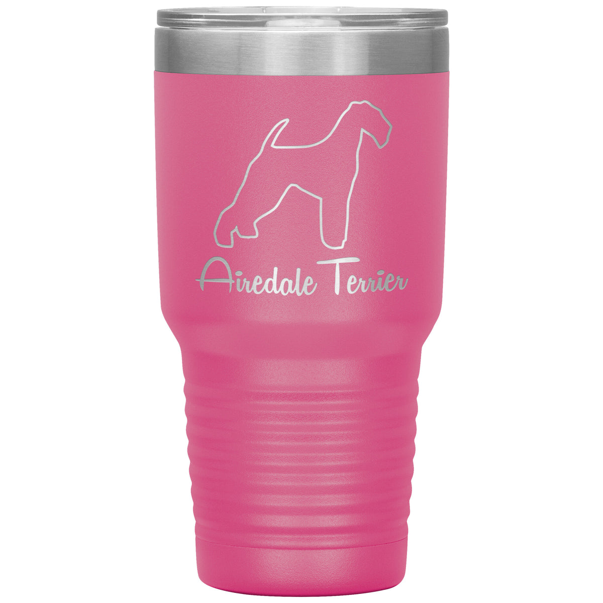Airedale Terrier Dog Outlined Silhouette 30oz Insulated Tumbler