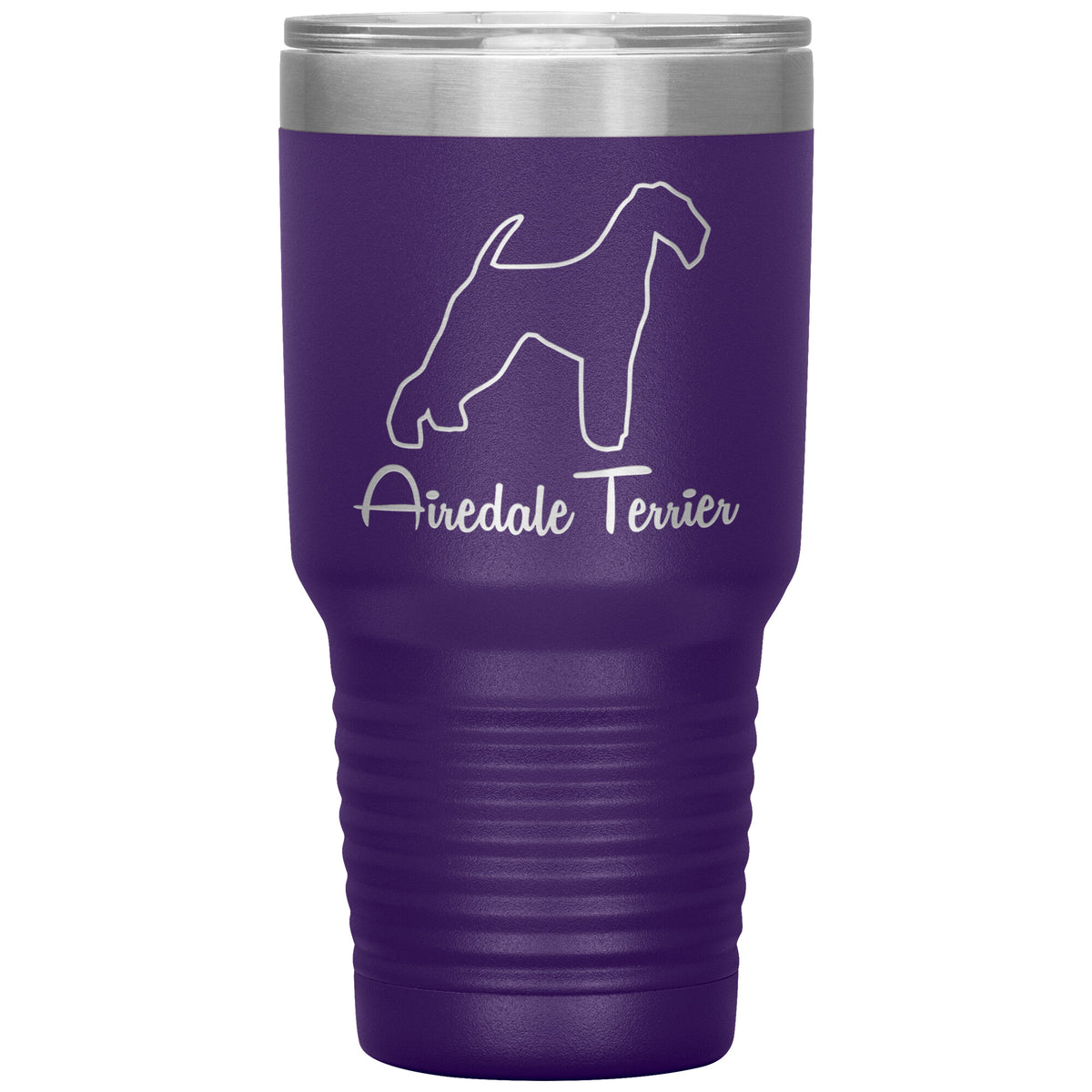 Airedale Terrier Dog Outlined Silhouette 30oz Insulated Tumbler