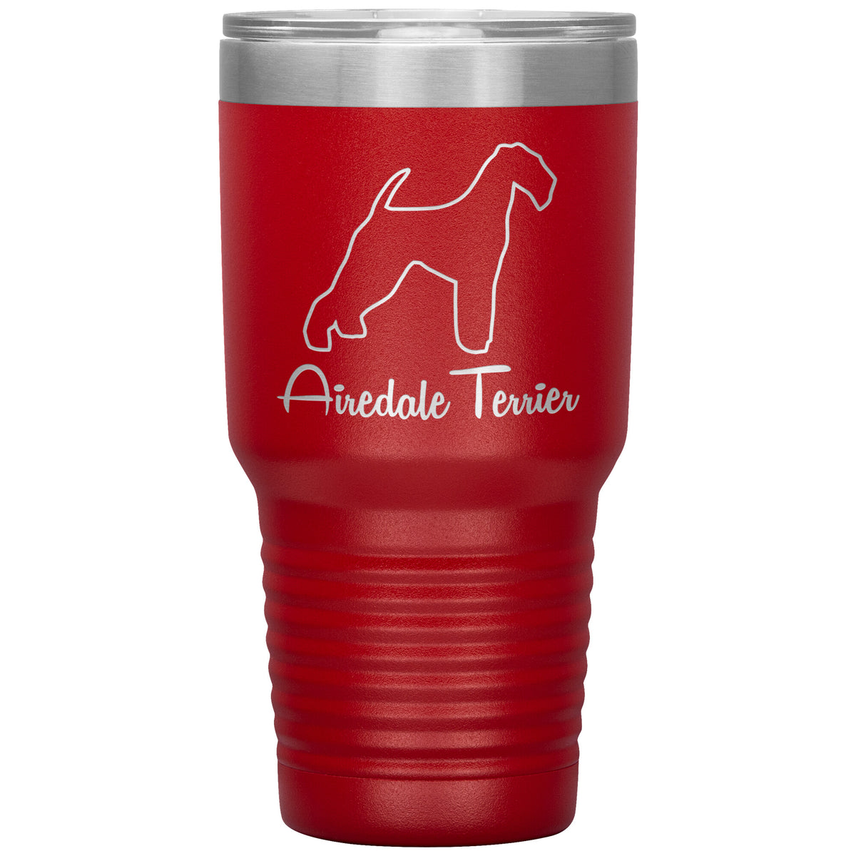 Airedale Terrier Dog Outlined Silhouette 30oz Insulated Tumbler