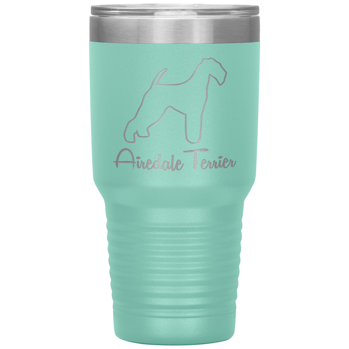 Airedale Terrier Dog Outlined Silhouette 30oz Insulated Tumbler