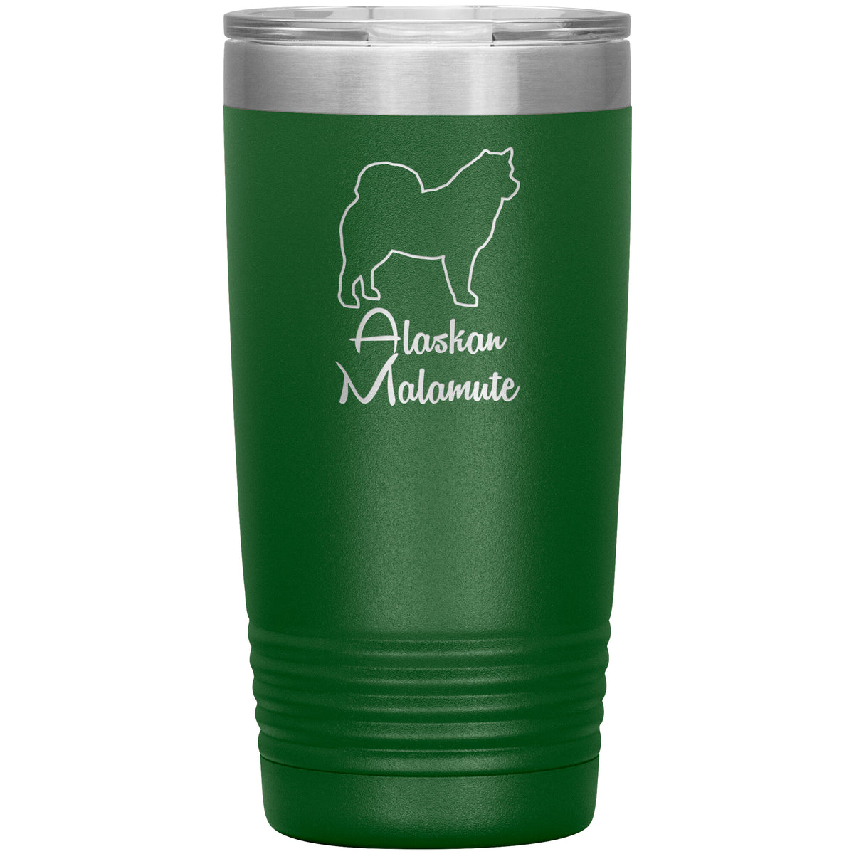 Alaskan Malamute Dog Outlined Silhouette 20oz Insulated Tumbler