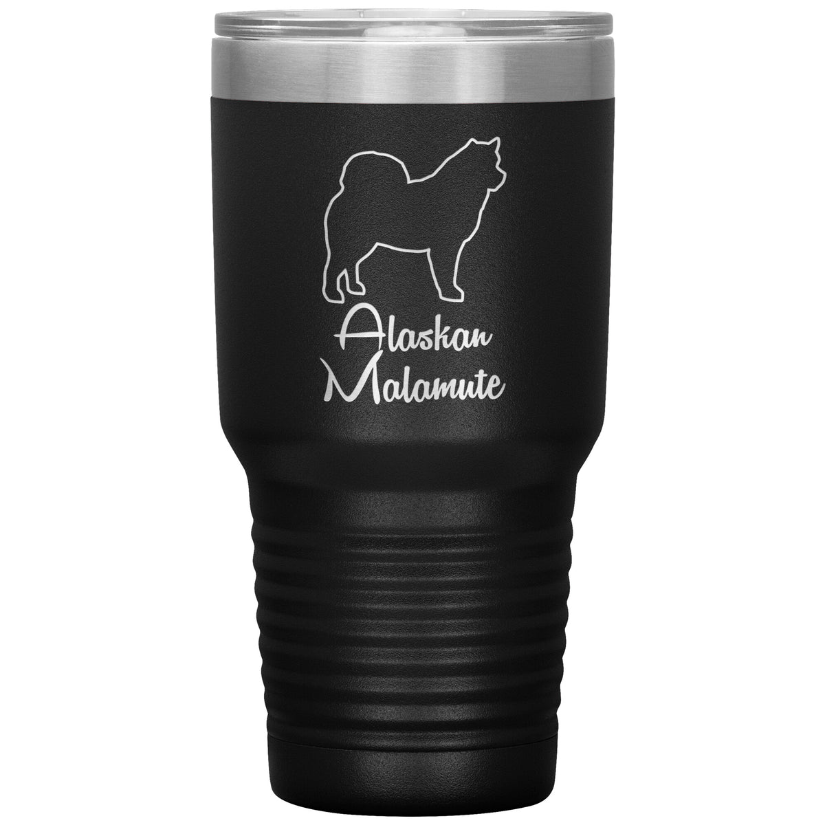 Alaskan Malamute Dog Outlined Silhouette 30oz Insulated Tumbler