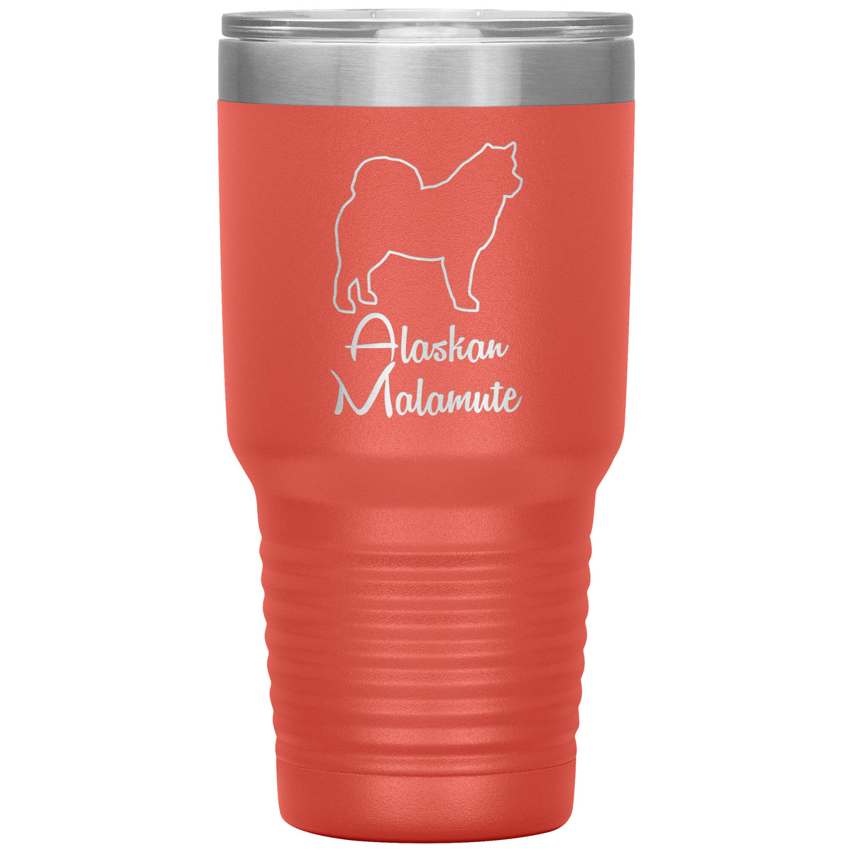 Alaskan Malamute Dog Outlined Silhouette 30oz Insulated Tumbler