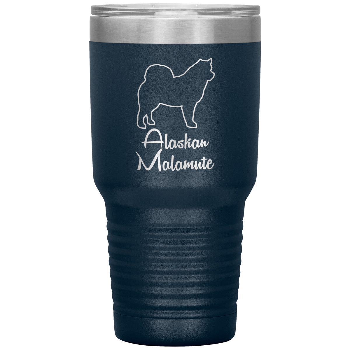 Alaskan Malamute Dog Outlined Silhouette 30oz Insulated Tumbler