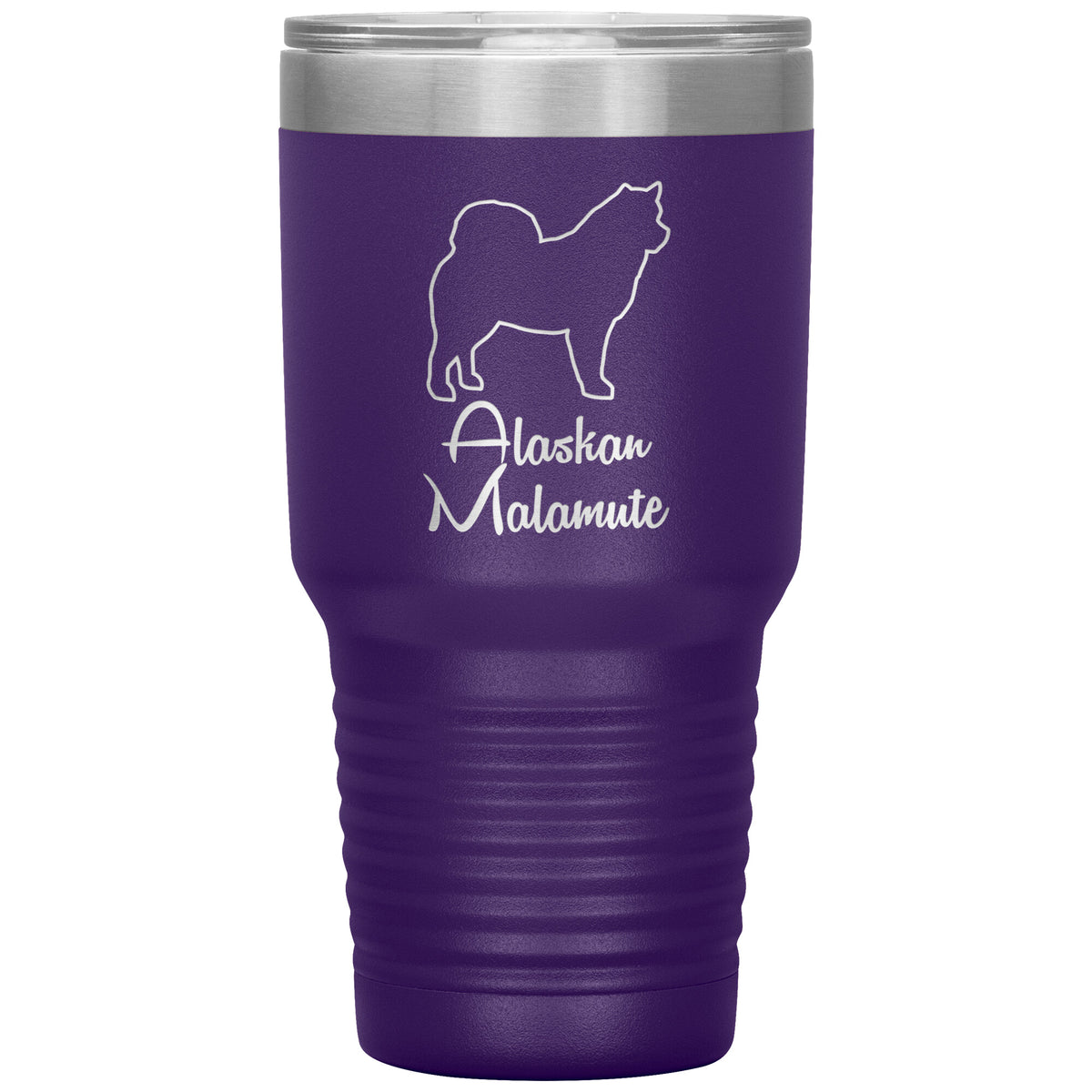 Alaskan Malamute Dog Outlined Silhouette 30oz Insulated Tumbler