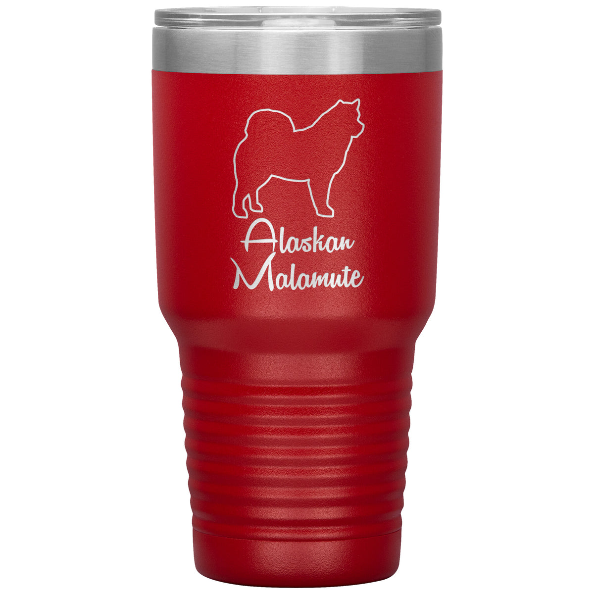 Alaskan Malamute Dog Outlined Silhouette 30oz Insulated Tumbler