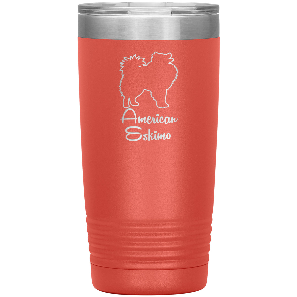 American Eskimo Dog Outlined Silhouette 20oz Insulated Tumbler