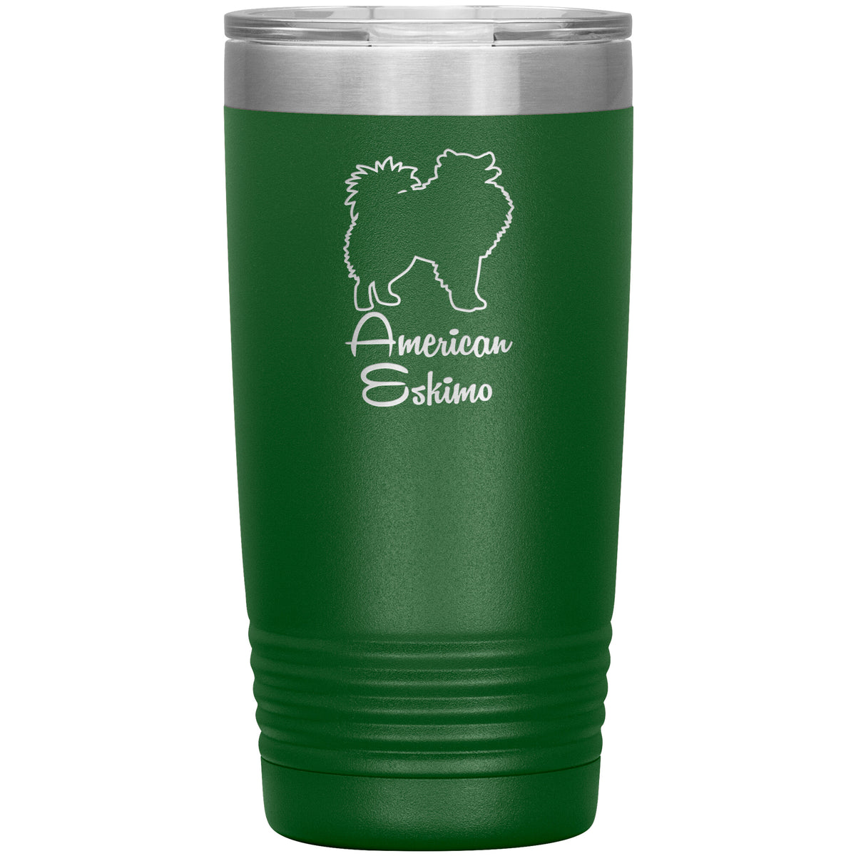 American Eskimo Dog Outlined Silhouette 20oz Insulated Tumbler