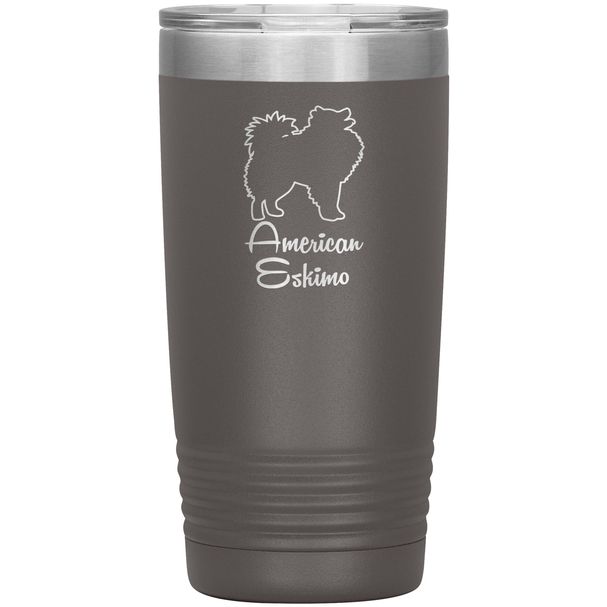 American Eskimo Dog Outlined Silhouette 20oz Insulated Tumbler