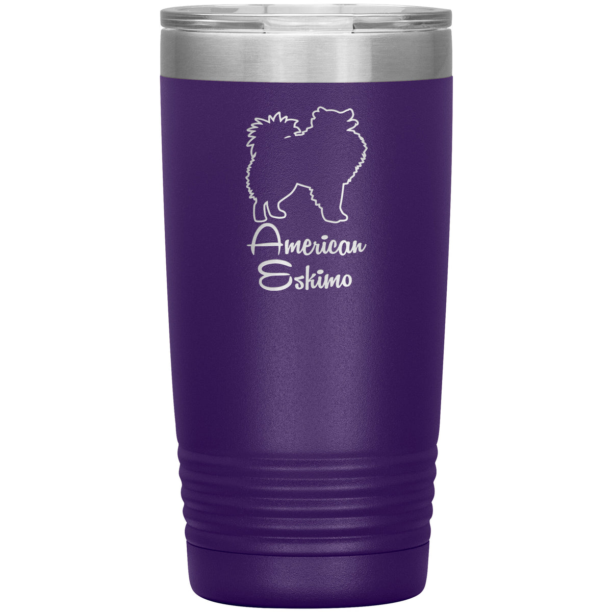 American Eskimo Dog Outlined Silhouette 20oz Insulated Tumbler