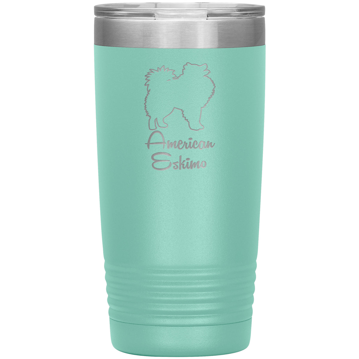American Eskimo Dog Outlined Silhouette 20oz Insulated Tumbler
