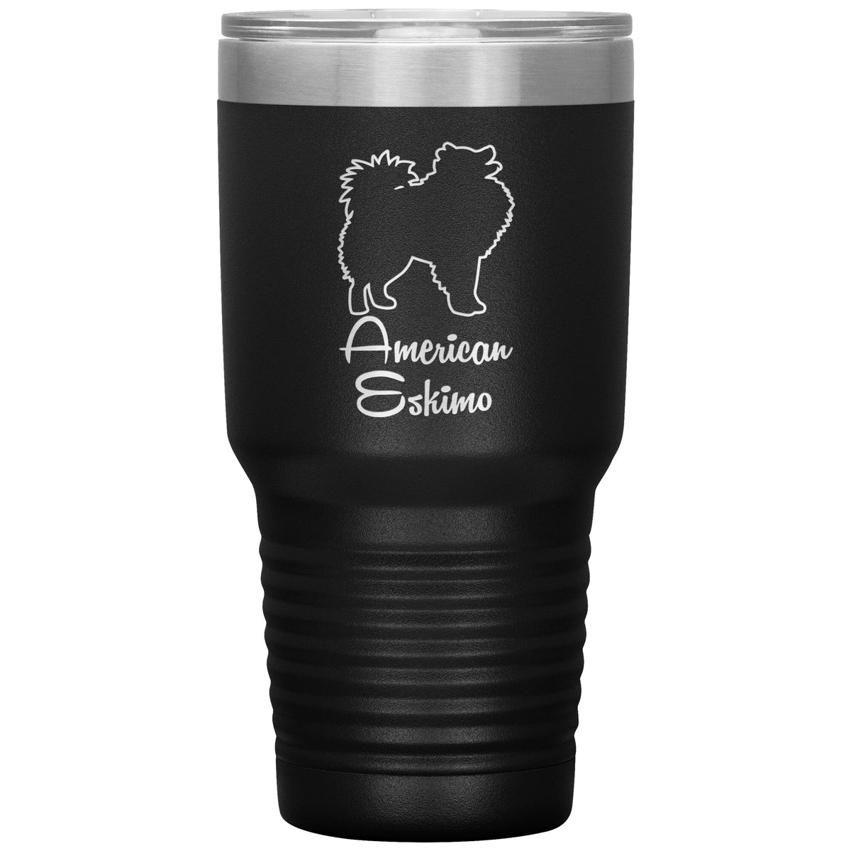American Eskimo Dog Outlined Silhouette 30oz Insulated Tumbler
