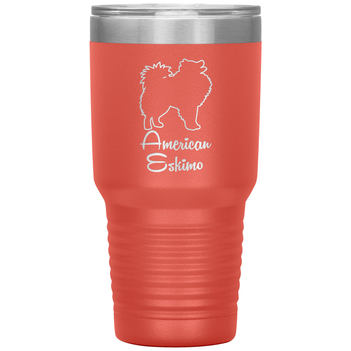 American Eskimo Dog Outlined Silhouette 30oz Insulated Tumbler