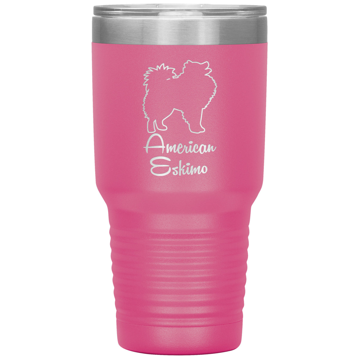 American Eskimo Dog Outlined Silhouette 30oz Insulated Tumbler