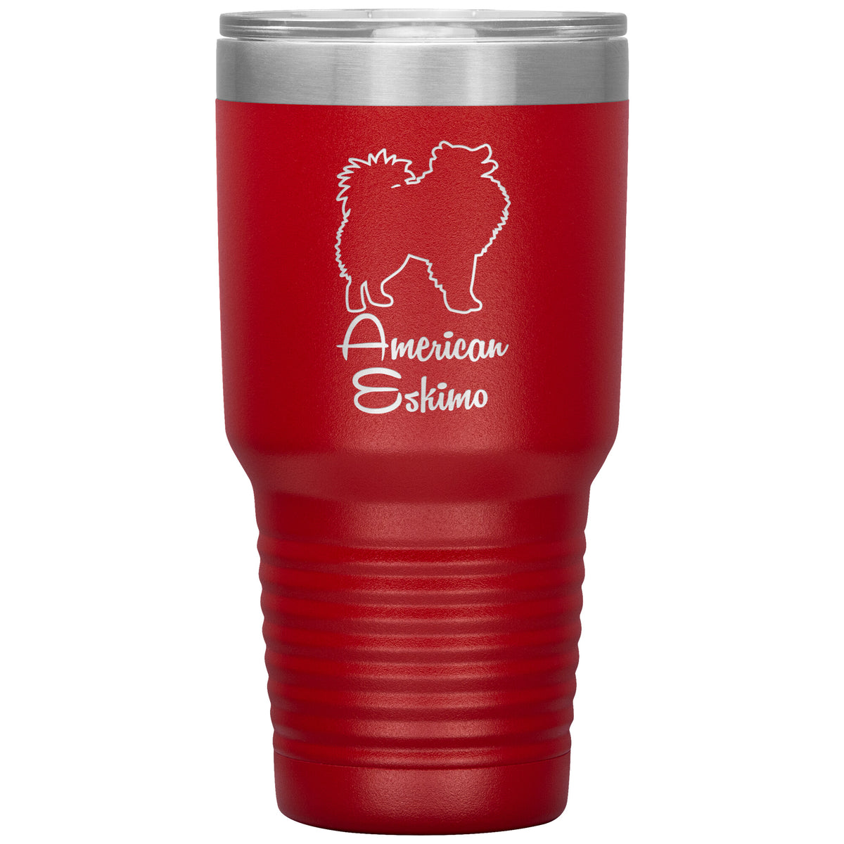 American Eskimo Dog Outlined Silhouette 30oz Insulated Tumbler