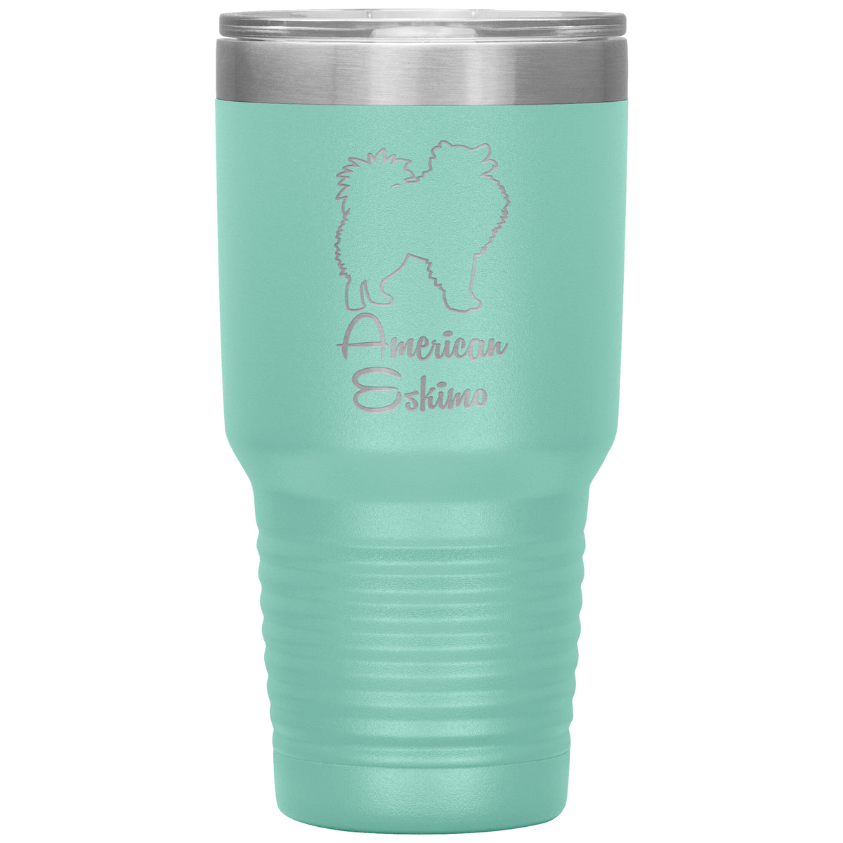 American Eskimo Dog Outlined Silhouette 30oz Insulated Tumbler