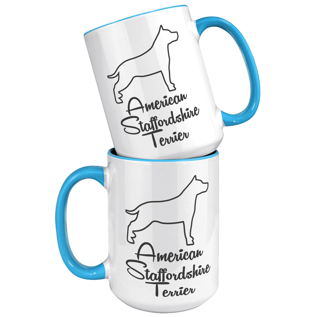 American Staffordshire Terrier Dog Outlined Silhouette 15oz Accent Mug