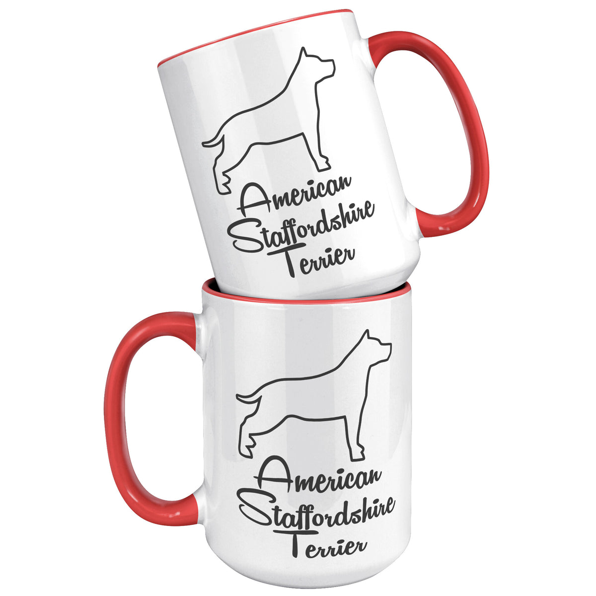 American Staffordshire Terrier Dog Outlined Silhouette 15oz Accent Mug