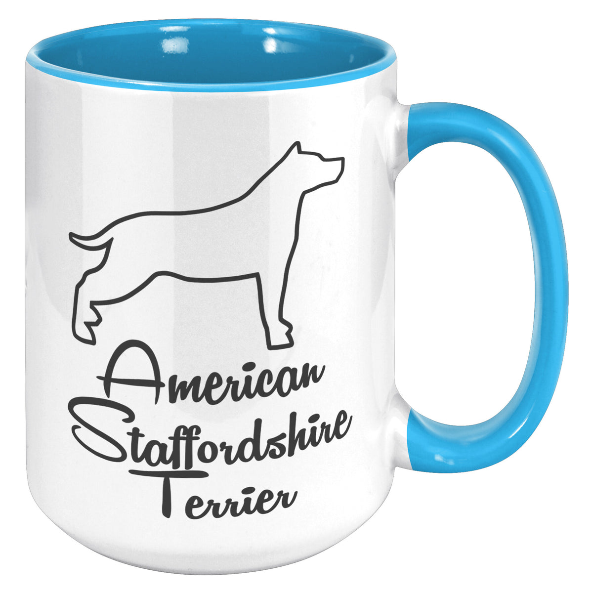 American Staffordshire Terrier Dog Outlined Silhouette 15oz Accent Mug