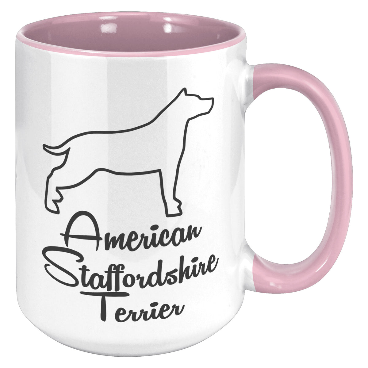 American Staffordshire Terrier Dog Outlined Silhouette 15oz Accent Mug