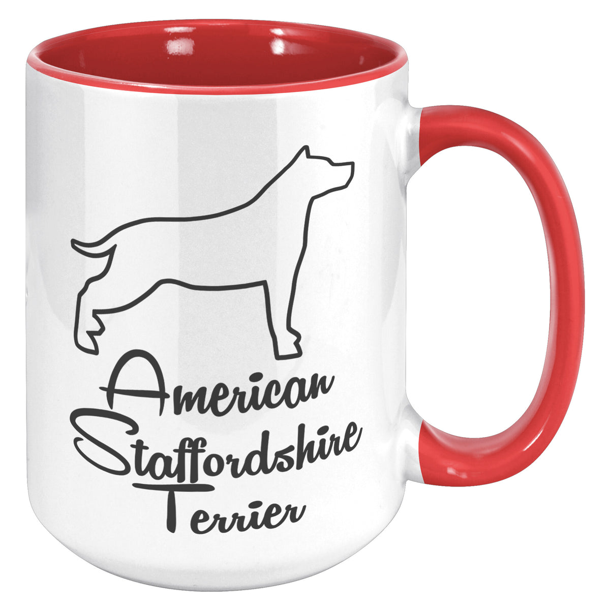 American Staffordshire Terrier Dog Outlined Silhouette 15oz Accent Mug