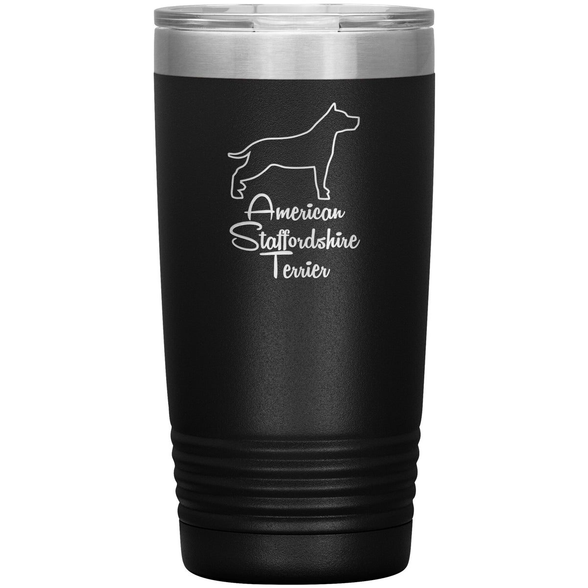 American Staffordshire Terrier Dog Outlined Silhouette 20oz Insulated Tumbler