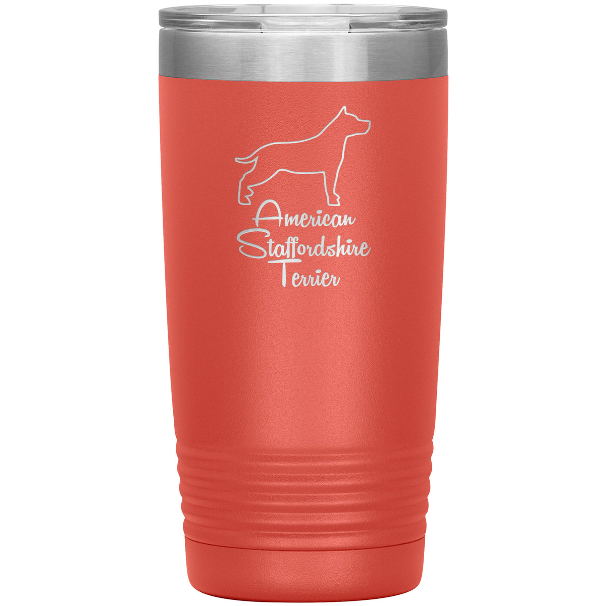 American Staffordshire Terrier Dog Outlined Silhouette 20oz Insulated Tumbler