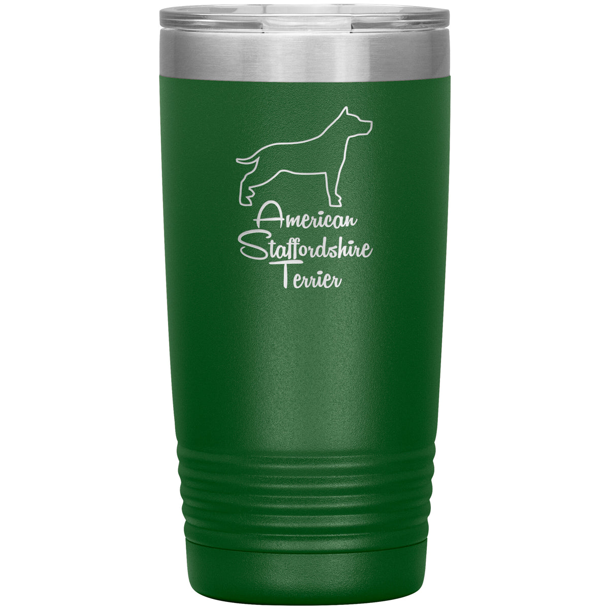 American Staffordshire Terrier Dog Outlined Silhouette 20oz Insulated Tumbler