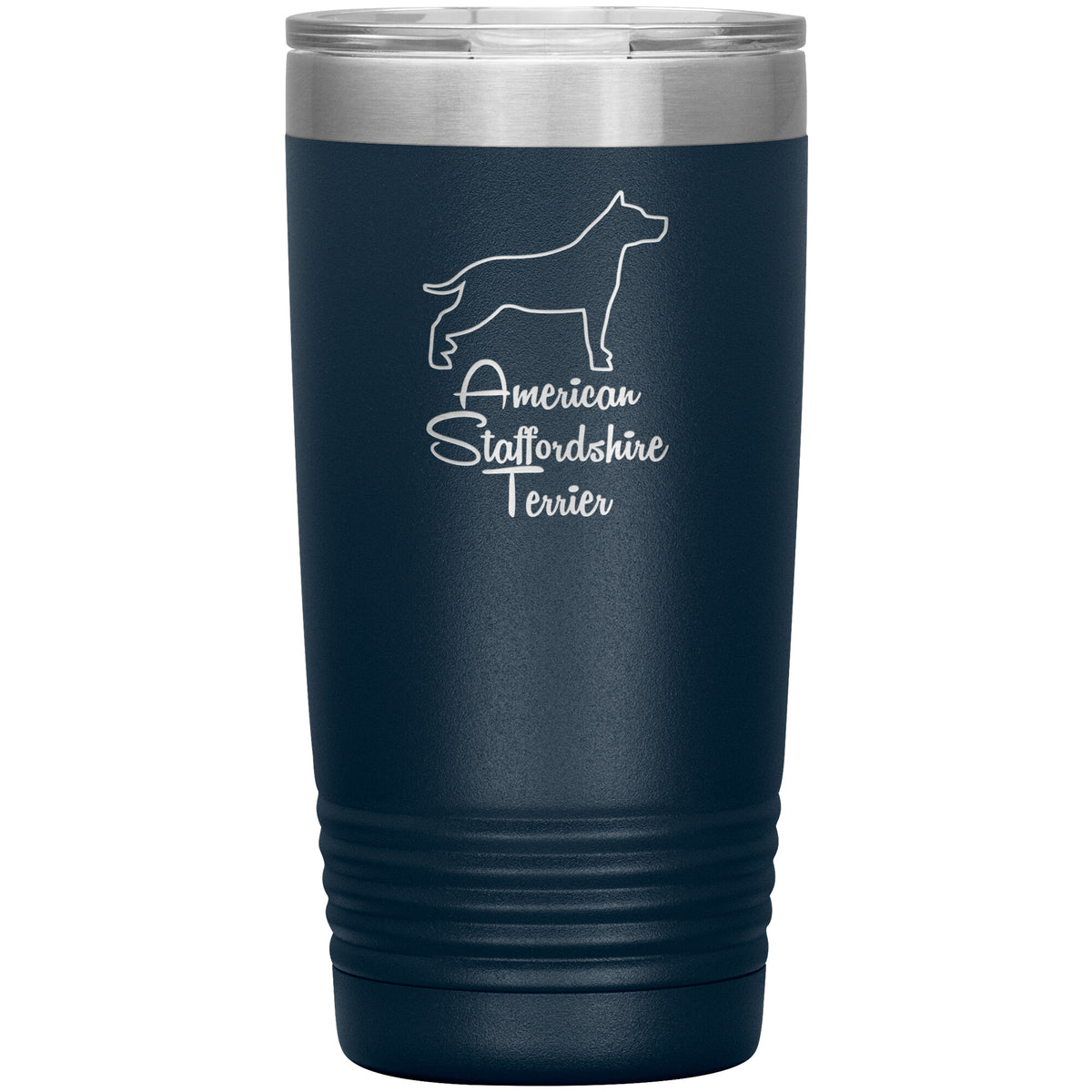 American Staffordshire Terrier Dog Outlined Silhouette 20oz Insulated Tumbler