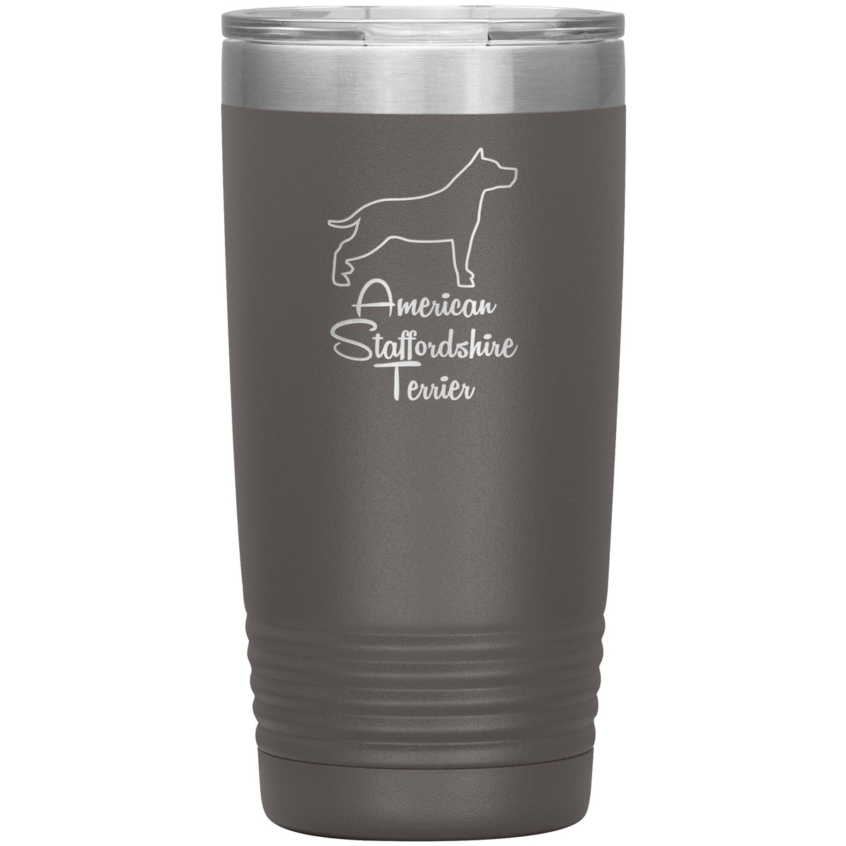 American Staffordshire Terrier Dog Outlined Silhouette 20oz Insulated Tumbler